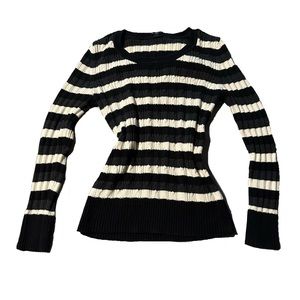 Woman’s faded glory Black, white, and gray vintage sweater.